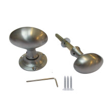 Mortice Door knob Satin Chrome Oval