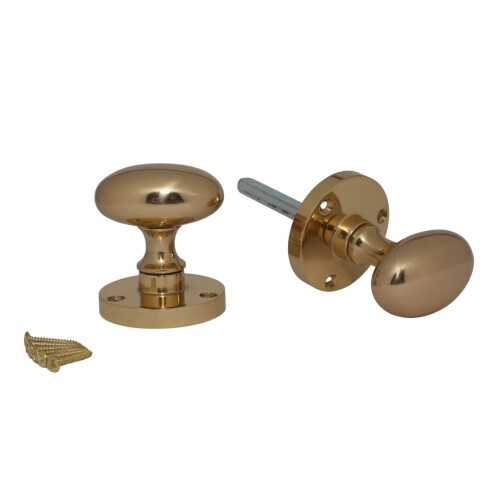 Oval Mortice Knob With Round Rose Loaded