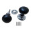Rim Door Knob Set Plain Round Ebony and Chrome 1