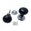 Mortice Door knob Chrome + Black Plain Bun 1