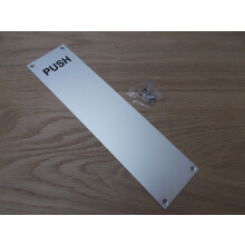 Satin Anodised Aluminium Push Finger Plate