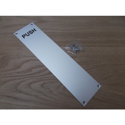 Satin Anodised Aluminium Push Finger Plate