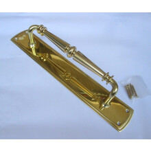 Regency Handle on Plate Polished Brass 15"
