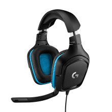 Logitech G432 Wired Gaming Headset, 7.1 Surround Sound, DTS Headphone:X 2.0, 50 mm Audio Drivers, USB and 3.5 mm Audio Jack, Flip-to-Mute Mic, Lightw