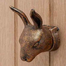 Cast Iron Metallic Hare Rabbit Door Knocker Antique Copper