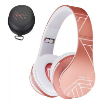 PowerLocus Bluetooth Over-Ear Headphones, Wireless Stereo Foldable Headphones Wireless and Wired Headsets with Built-in Mic, Micro SD/TF, FM for