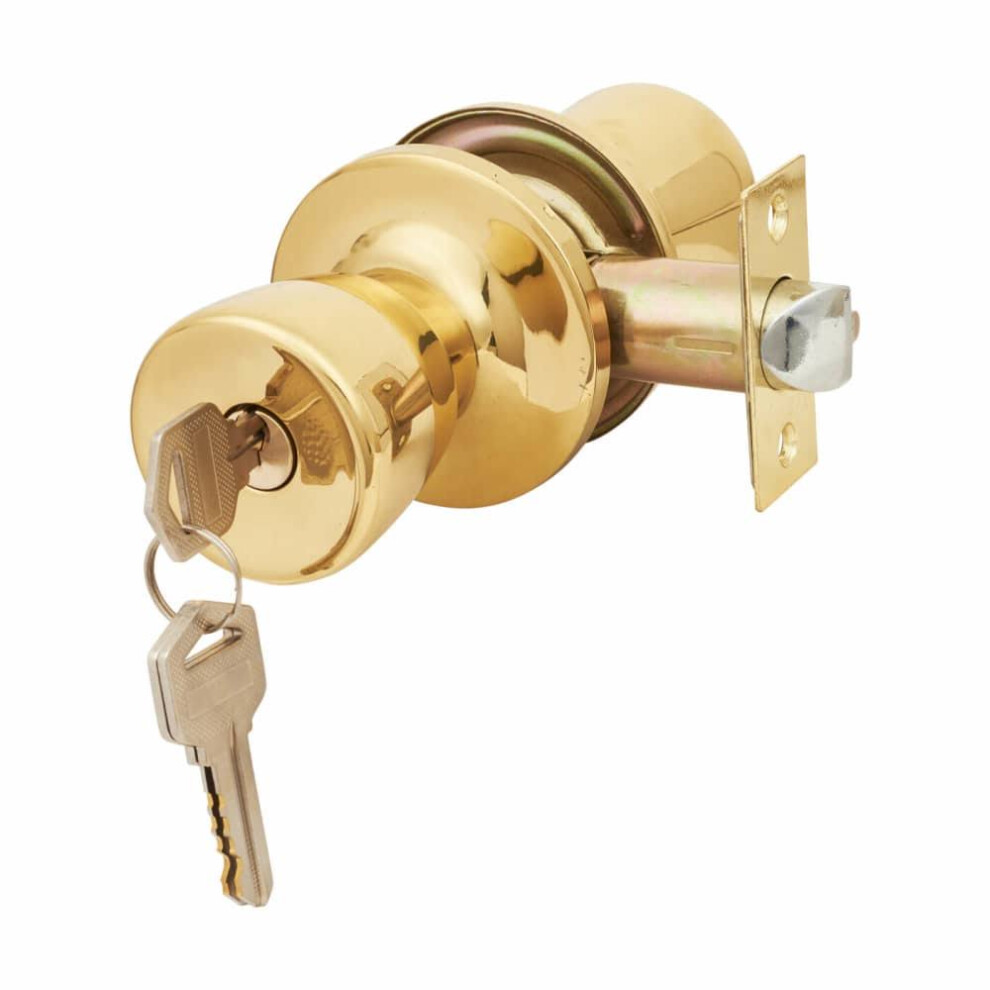 Flattop Mortice Entrance Door Knob Set Polished Brass By Ironmongery World 5056758800220