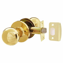 Round Top Mortice Door Knob Set Polished Brass