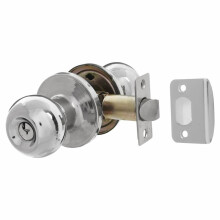 Round Top Mortice Entrance Door Knob Set Polished Chrome
