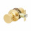 Round Mortice Door Knob set Polished Brass 1