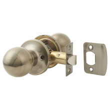 Round Top Mortice Door Knob Set Antique Brass