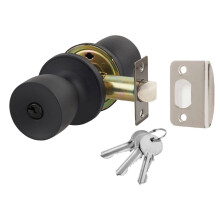 Flattop Lockable Mortice Door Knob Set Matt Black