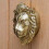 Cast Iron Metallic Lion Head Door Knocker Gold 1