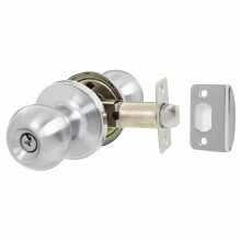 Round Mortice Entrance Door Knob Set Satin Chrome