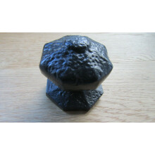 Octagonal Centre Door Knob Rustic Black Antique