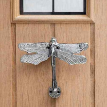 Cast Iron Metallic Dragon Fly Door Knocker Chrome