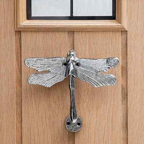 Cast Iron Metallic Dragon Fly Door Knocker Chrome