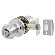 Round Mortice Bathroom Door Knob Set Satin Chrome
