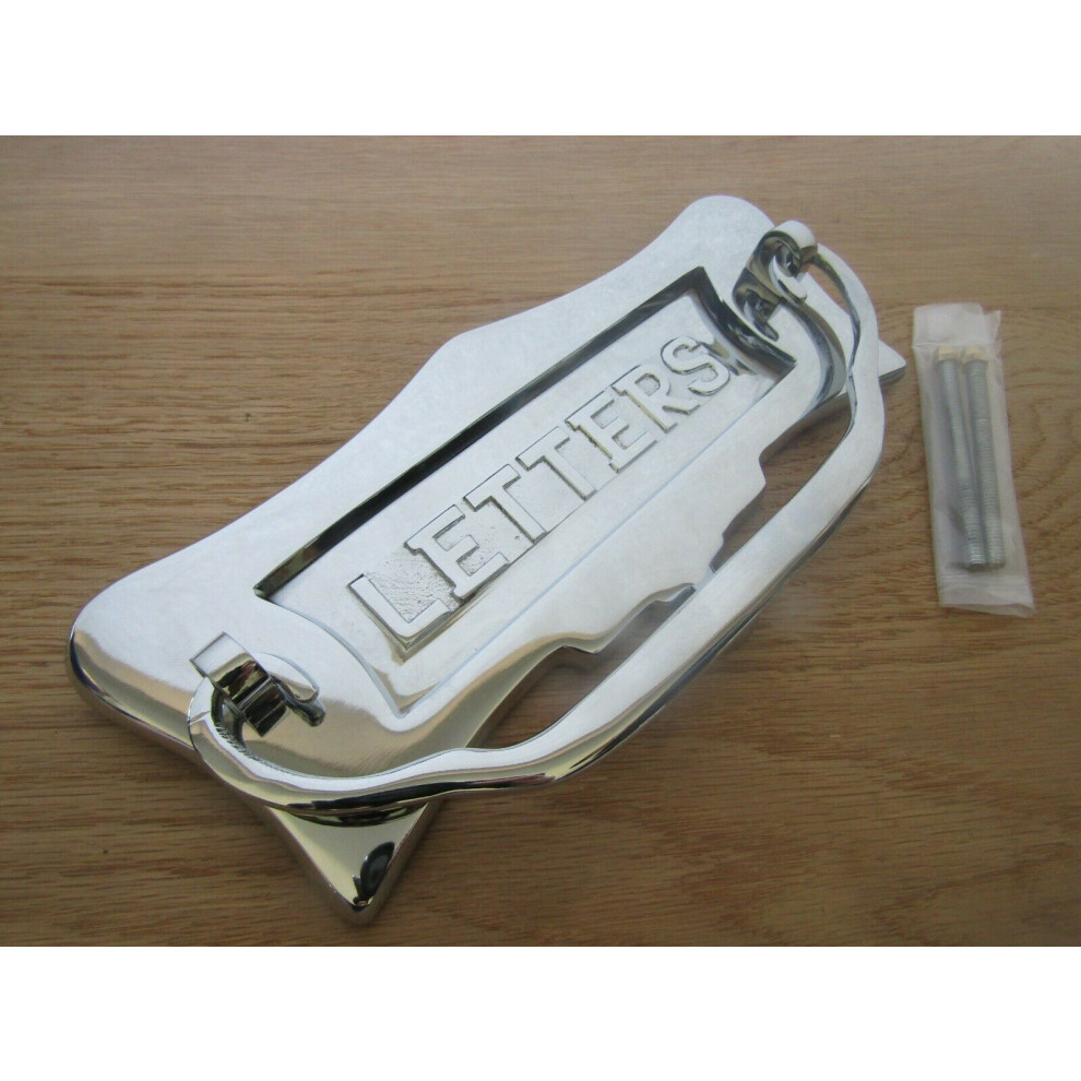 Ornate Postal Knocker Letters Embossed Polished Chrome By Ironmongery World 5055979706885