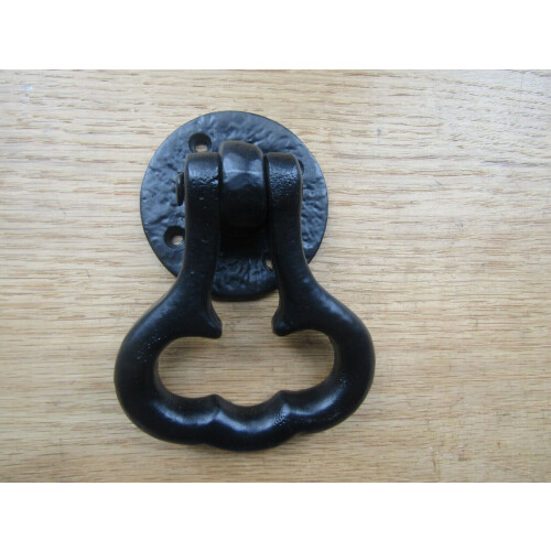 Tear Drop Ring Pull Handle Black Antique
