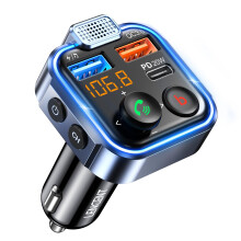 LENCENT Bluetooth FM Transmitter, Wireless Bluetooth 5.0 Radio Adapter Car Kit, USB C QC PD 30W Fast Charger, Hands Free Calling, HiFi Bass Sound