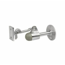 Door Holder Stop Stopper Catch Hook Eye Heavy Duty Solid Brass Horizontal/Vertical Wall & Floor Mounted Satin Chrome