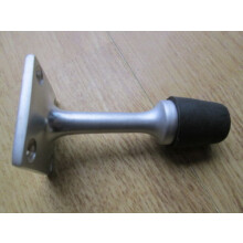 Door Stopper Square Base Projecting Satin Aluminium