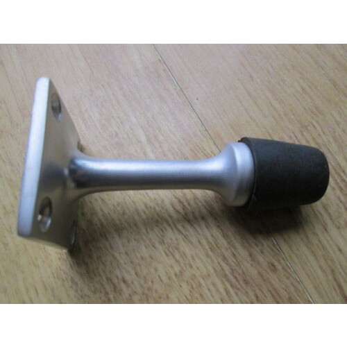 Door Stopper Square Base Projecting Satin Aluminium