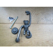 Cast Iron Swinging Monkey Door Knocker Antique Iron