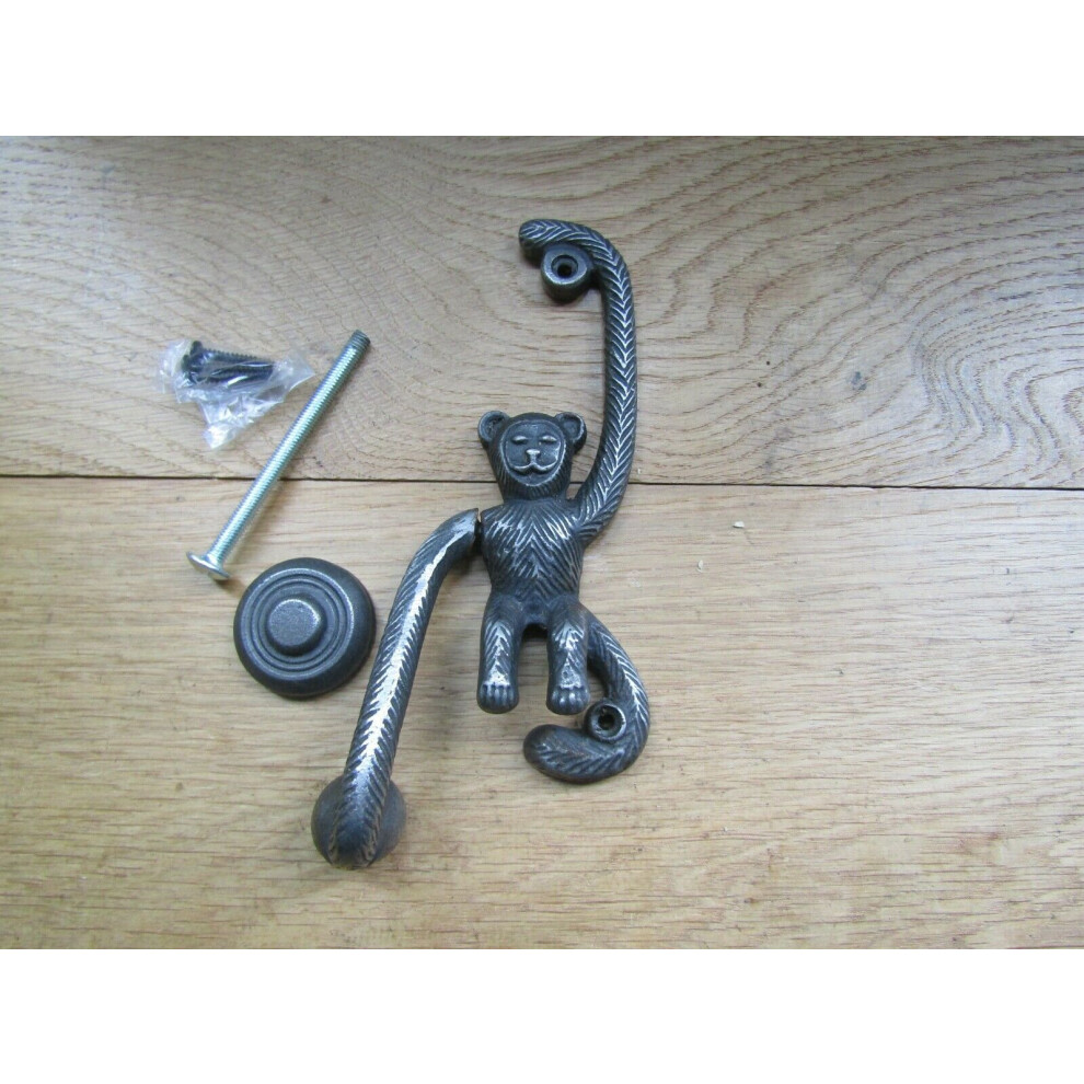 Cast Iron Swinging Monkey Door Knocker Antique Iron By Ironmongery World 5055979711759