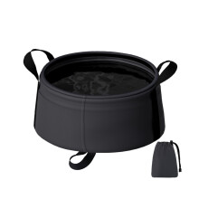 Seau pliant récipient d'eau polyvalent 58G, lavabo-Noir