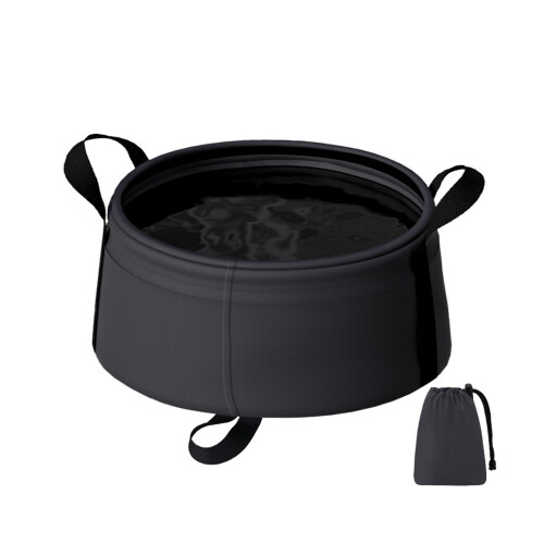 Seau pliant récipient d'eau polyvalent 58G, lavabo-Noir