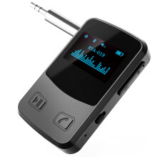 Bluetooth 5.0 Receiver, Audio Receiver with OLED Screen Display Hands-Free Call, Built-in Mic, Bluetooth Car kits for Home and Car Audio Music St