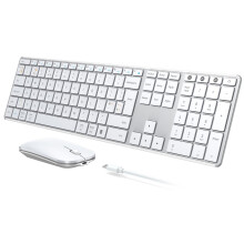 seenda Wireless Bluetooth Keyboard Mouse, SKM64-3 Multi-Device Rechargeable Ultra Slim Wireless Mouse and Keyboard Set for Windows, Mac OS, Lapto