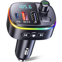 Mohard Bluetooth Car Adapter, Bluetooth FM Transmitter Wireless In-Car Radio Adapter Music Player, Hands-Free Calling Car Charger with 2 USB Port