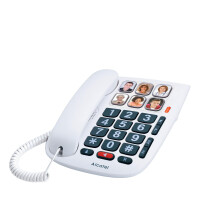 ALCATEL TMAX 10 - Corded Telephone for Seniors - Large Keys - Handsfree - Illuminated Incoming Call Indicator- Keys with Photos - Hearing Aid Com
