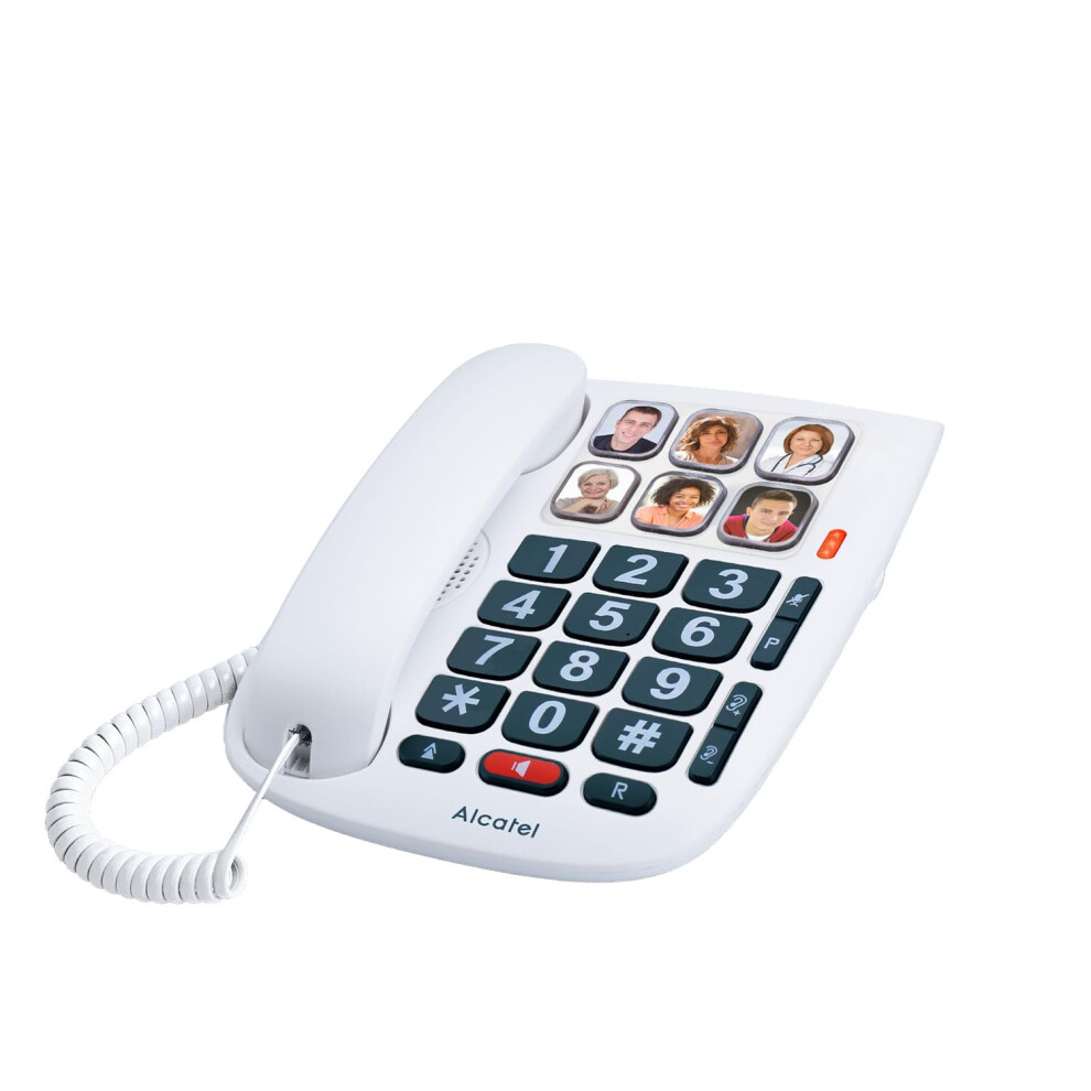 Alcatel Tmax 10 - Corded Telephone For Seniors - Large Keys - Handsfree - Illuminated Incoming Call Indicator- Keys With Photos - Hearing Aid Compati