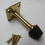 Door Stopper Square Base Projecting Polished Brass 1