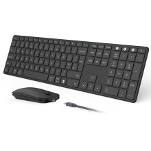 seenda Wireless Bluetooth Keyboard Mouse, SKM64-3 Multi - Device Ultra Slim Rechargeable Wireless Mouse and Keyboard Set for Windows, Mac OS, Lap