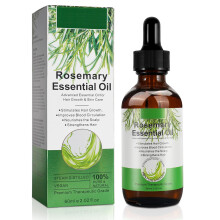 Rosemary Oil for Hair Growth 60ml, Pure Essential Oil for Eyelashs, Eyebrows, Face, Skin Care, Body Massage, Aromatherapy, Hair Loss Treatment, N