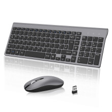 Wireless Keyboard Mouse Combo, cimetech 2.4G Ultra-Thin Keyboard and Mouse Set with Sleek Ergonomic Silent Design & Stable Connection for Windows