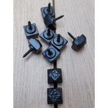 Pack of 10 door studs Beaten/Hammered Black Antique