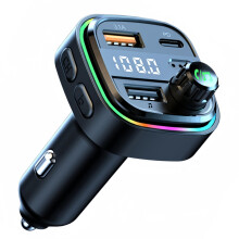 Bluetooth FM Transmitter for Car Phone Charger YCTech Bluetooth Wireless Car Adapter USB C, Fast Charging, Hands-Free Call, Hi-Fi Music & Radio