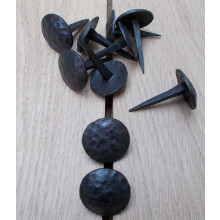 Pack of 10 Door Studs Round Hammered Black Antique
