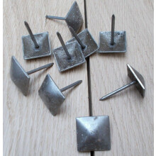 Pack of 10 door studs 25mm Square Antique Iron