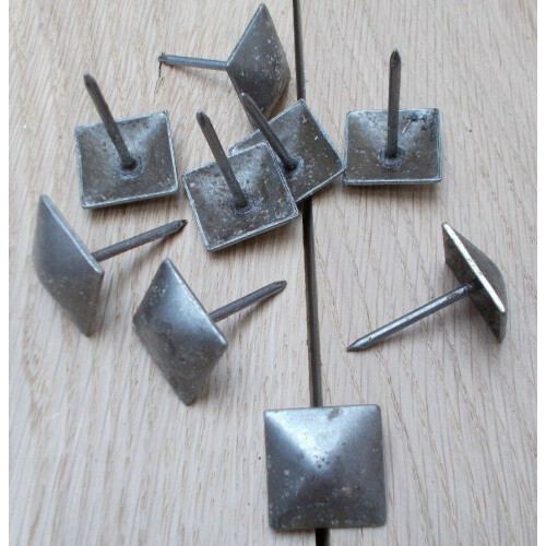 Pack of 10 door studs 25mm Square Antique Iron