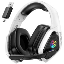 Tatybo Wireless Gaming Headset for PC Ps5 Ps4, 2.4GHz USB & Type-C & Bluetooth Gaming Headphones with Mic, 40H Battery Comfortable Ps5 Headsets for S