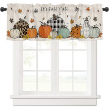 Fall Kitchen Valance 54x18 in Polyester Rod Pocket