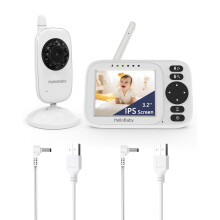 HelloBaby Baby Monitor with Camera and Night Vision, Video Baby Monitor No WiFi - 3.2? Screen, 2-Way Talk, Manual Baby Camera Adjustment,1000ft,