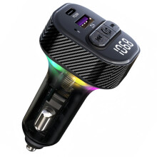 YCTech Bluetooth 5.3 FM Transmitter for Car  Bluetooth Car Adapter USB C Fast Charger [PD 30W +QC 3.0], Wireless Radio Receiver, Hand-Free Calli